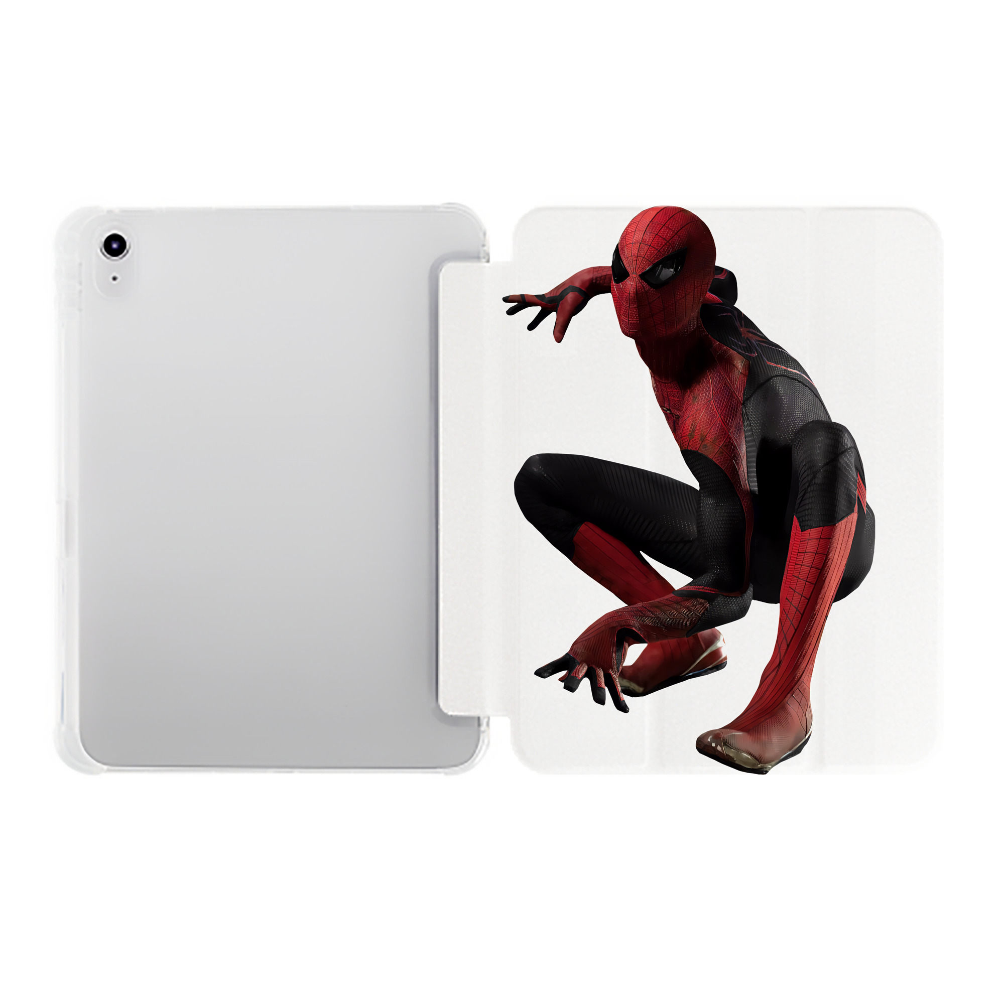 （画像用） Spider Man スパイダーマン IPad ケース ペン収納付き 三つ折りスタンド PUレザー×シリコン 対応機種9.5/10.5/10.9インチ